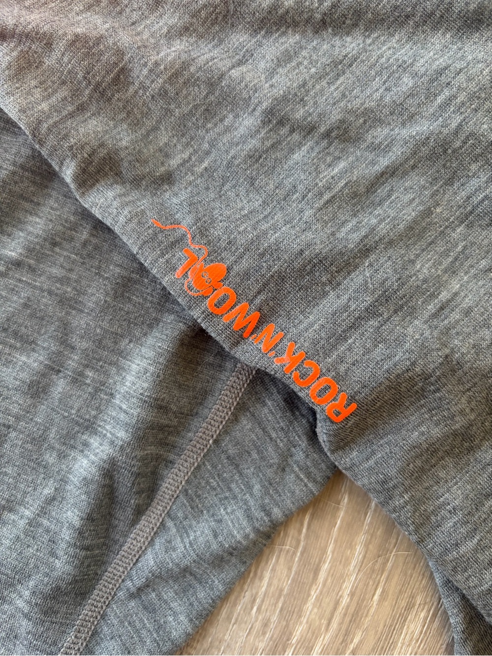 Ortovox Merino Base Layer Pants - Gray with Orange Waistband - Picture 2 of 3